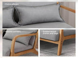 Artiss Armchair 2-seater Loveseat Fabric Grey UPHO-C-ARM-01-2S-GY