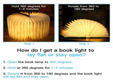 Wooden Book Lamp, Foldable Paper Books Light, Novelty Lighting 360&deg Bookshaped Night Light, Paper V1192-AZ-W-2646
