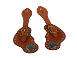 1 Pair Spur Strap Western Retro Horse Spur Strap with Buckle for Horse Training Protective Equipment V1294-YM0521-3111220311611