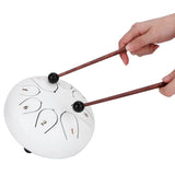 6in Tongue Drum 8Tones Ethereal Hand Pan Drums with Drumstick Percussion InstrumentWhite V1294-YM0721-3117200192313