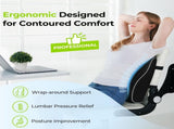 1 Lumbar Support Pillow for Lower Back and Posture - Memory Foam Cushion with Adjustable Strap, V1232-YBZCZT001