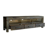 TV Cabinet with 3 Storage Drawers with Shelf Solid Acacia Wooden Frame Entertainment Unit in V43-TVC-NOW-CH
