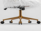 Fluffy Office Chair Faux Fur Modern Swivel Desk Chair for Women And Girls-White V226-SW1005WT