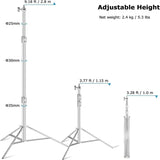 3Pcs 260cm Heavy Duty Stainless Steel Light Stand for Photo and Video V571-328453949393