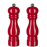 Wooden Pepper Mill Salt and Pepper Shaker with Adjustable Ceramic Rotor 2pcs Red V1188-TSFD-6710-1