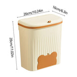 Hanging Trash Can With Lid, Small Under Sink Trash Can, Wall-Mounted Garbage Can For Kitchen Cabinet V1366-AZ2-W-12874