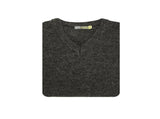 100% Shetland Ragg Wool V Neck Knit Jumper Pullover Mens Sweater Knitted - Charcoal - 3XL V563-SW-VN-CH29-3XL