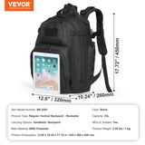 VEVOR Tactical Backpack 25L Military Backpack with Molle Mode & Sponge Pad Black V952-ZSBBCDSHS25L40I0EV0