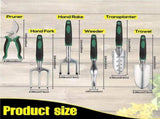 11 Piece Gardening Tool Set with Apron and Storage Tote - Hand Trowel, Transplanter, Fork, Rake, V888-ELOSUNG57356