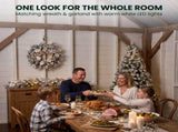 Christabelle Snow-Tipped Snowflocked Tree 61cm Snow Wreath Colonial with Lights 2.74m Garland S CMB-BXS211SN-WG