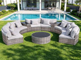 Gardeon 8 Seater Outdoor Sofa Set 11PCS Table Chair Set Garden Rattan Furniture ODF-SOFA-11PC-RTA-GE