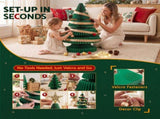 Jingle Jollys Paper Christmas Tree 62CM w/ Star Topper LEDs Xmas Decorations Kit Home Office Green PAPER-XMAS-TR-53-GN