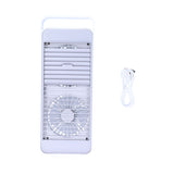 Double Fan Blade Rotating Fan USB Charging Desktop Electric Fan for Office Home DormitoryWhite V1294-YM0721-3113210053112