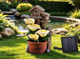 Gardeon Solar Fountains Water Features 4-Tier Cascading Flower Bowls 55cm FOUNT-A-FLOWER-BR