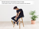 4X Wooden Bar Stool Dining Chair Fabric SOPHIA 74cm GREY V274-FT-WBSFAB-84GY4