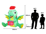 Jingle Jollys Christmas Inflatable Dragon 1.8M Height LED Outdoor Decorations Illuminated XMAS-INF-GRAGON-6FT
