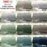 Revive 400TC Cotton Sateen Combo Set Double Steel Blue V442-ATX-FITTEDSS-REVIVE400-STEELBLUE-DS