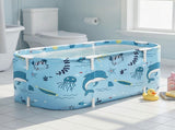 Weisshorn Foldable Bathtub PVC Spa Bucket Inflatable Cushion 114x62cm Blue FB-PVC-120-BL