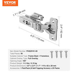 VEVOR Cabinet Door Hinges 50 Packs Full Overlay Soft Close for Framed/Frameless V952-OSCJJL50JKJSWSKKDV0