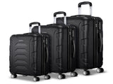 Wanderlite 3Set 20-24-28 Inch with TSA Lock Spinner Carry On Hard Shell Travel Suitcase LUG-ABS-BOS-3SET-BK