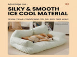 Cooling Ice Silk Pet Sofa Bed with 5D Massage Particles and Removable Washable Cover Plush V1341-ZY-MBKBLJWM-L-MINT