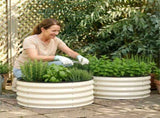 Green Fingers Round Raised Garden Bed 2 Pack Galvanised Planter Box Rust Resistant 60x60x30cm White GB-ROU-6030-WHX2