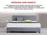 Linen Fabric Queen Bed Deluxe Headboard Bedhead - Slate Ash V63-839551