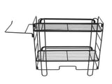 Toilet Storage Shelves Iron Wall Mounted 2 Layers Foldable Grid Home Decoration with Hooks for V1294-YM0716-3112220053012