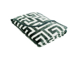 Bloomington 800GSM Greek Key Green Winter Premium Quality 1 Ply Mink Blanket Queen V442-IDC-BLANKET-800GSMGREEKKEY-GREEN-QS