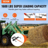 39" Hay Spear, Bale Spears 726kg Loading Capacity, Skid Steer Loader Tractor Bucket Attachment with V952-TZSPS12ZHZ3981A68V0