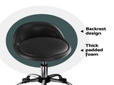 Artiss Salon Stool Swivel Chair Backrest Chairs SALON-B-BACK-BK