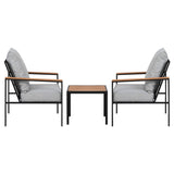 Gardeon 3PC Outdoor Furniture Bistro Set Lounge Setting Chairs Table Patio Black ODF-ST-PLW-3PCS-BK