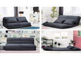 Artiss Floor Lounge Sofa Bed 2-seater Charcoal Suede FLOOR-SBL-200SUE-S-CHA