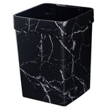 Modern Plastic Waste Bin with Marbling Design for Kitchen or Bedroom Black Storage .5 Gallons V1366-AZ2-W-13163