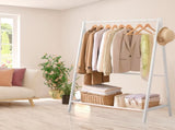 Levede Clothes Rack Wooden Wardrobe White CR1005-WH
