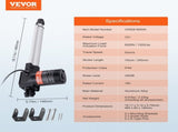 Linear 12V, 10 Inch Heavy Duty 1320lbs/6000N Linear, 0.19"/s Linear Motion V952-ZXXXZXQ10INCWHX80V9
