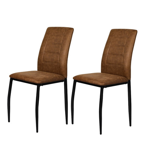 Levede 2x Dining Chairs Leathaire Kitchen CH1095-2-BR