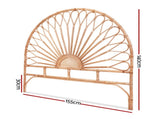 Artiss Bed Headboard Queen Bedhead Rattan - MARI Pine BED-HEAD-C-MARI-Q-WD