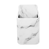 Marble Trash Can White Plastic Elegant for Home Bathrooms V1192-AZ-W-30638
