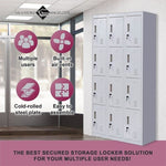 12-Door Locker for Office Gym Shed School Home Storage - Standard Lock with Keys V63-839051