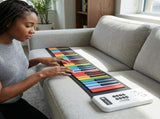 49-Key Rainbow Roll-Up Piano Silicone Waterproof Soft Keyboard, Foldable Portable, Music V1232-ZDGQ-49J-003