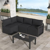 Four-Seat Alfresco Harmony Set – Charcoal Grey V264-OTF-543A-DGR-N5PC