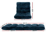 Artiss Floor Lounge Sofa Bed Flannel Fabric Navy FLOOR-SBL-M193-S-NA
