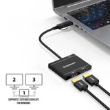 Simplecom DA327 USB 3.0 or USB-C to Dual HDMI Display Adapter for 2x 1080p Extended Screens V28-DA327