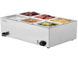 Commercial Food Warmer, 6-Pan Electric Steam Table, 1200W Professional Countertop Stainless Steel V952-SYSPBWQPTK61BPPMXV3