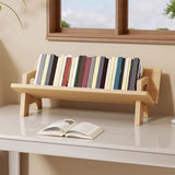 Wooden Desktop Bookshelf Solid Wood Book Stand & Storage Rack Forward Tilt Anti-Fall Design V1366-AZ2-W-11776