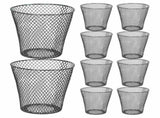 Round Wastepaper Basket, Wire Mesh Desk Metal Can Recycling Can Garbage Container for Bedroom V1192-AZ-W-17877