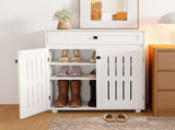 Levede Shoe Cabinet Door Storage Rack Cupboard White EA0283-WH-AU