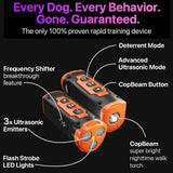 Orange Multifunctional Ultrasonic Dog Repeller & Flashlight - Long-Range SOS Emergency Light V888-ELOSUNG15616