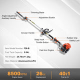 15.7-inch 26CC 2 Cycle Gas Hedge Trimmer, Gas Powered Pole Hedge Trimmer with Dual Sided Dual Action V952-RQLLJGZJDLLJRN337V0